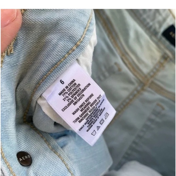 Aeropostale Blue Distressed Jean Shorts - Picture 4 of 9